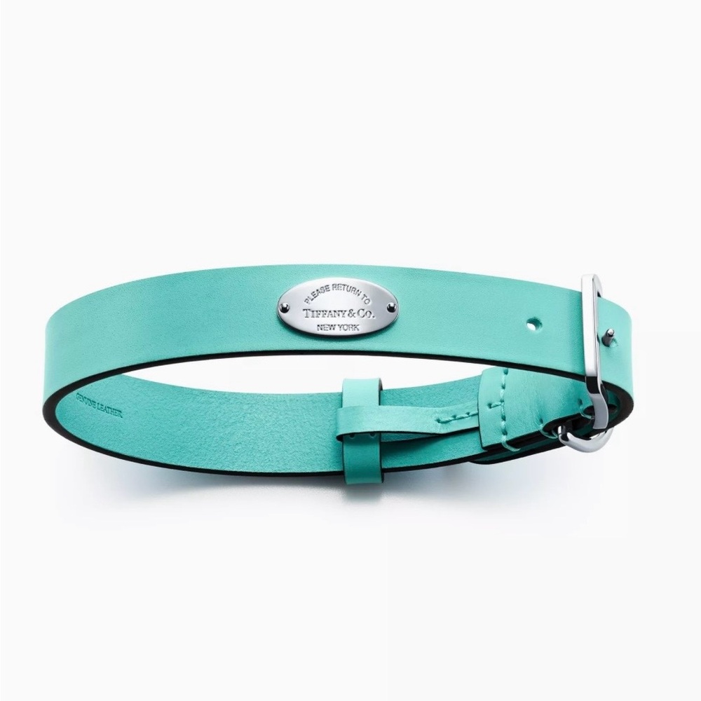 Tiffany & Co. Leather Pet Collar with Signature Return Plate - Size Small